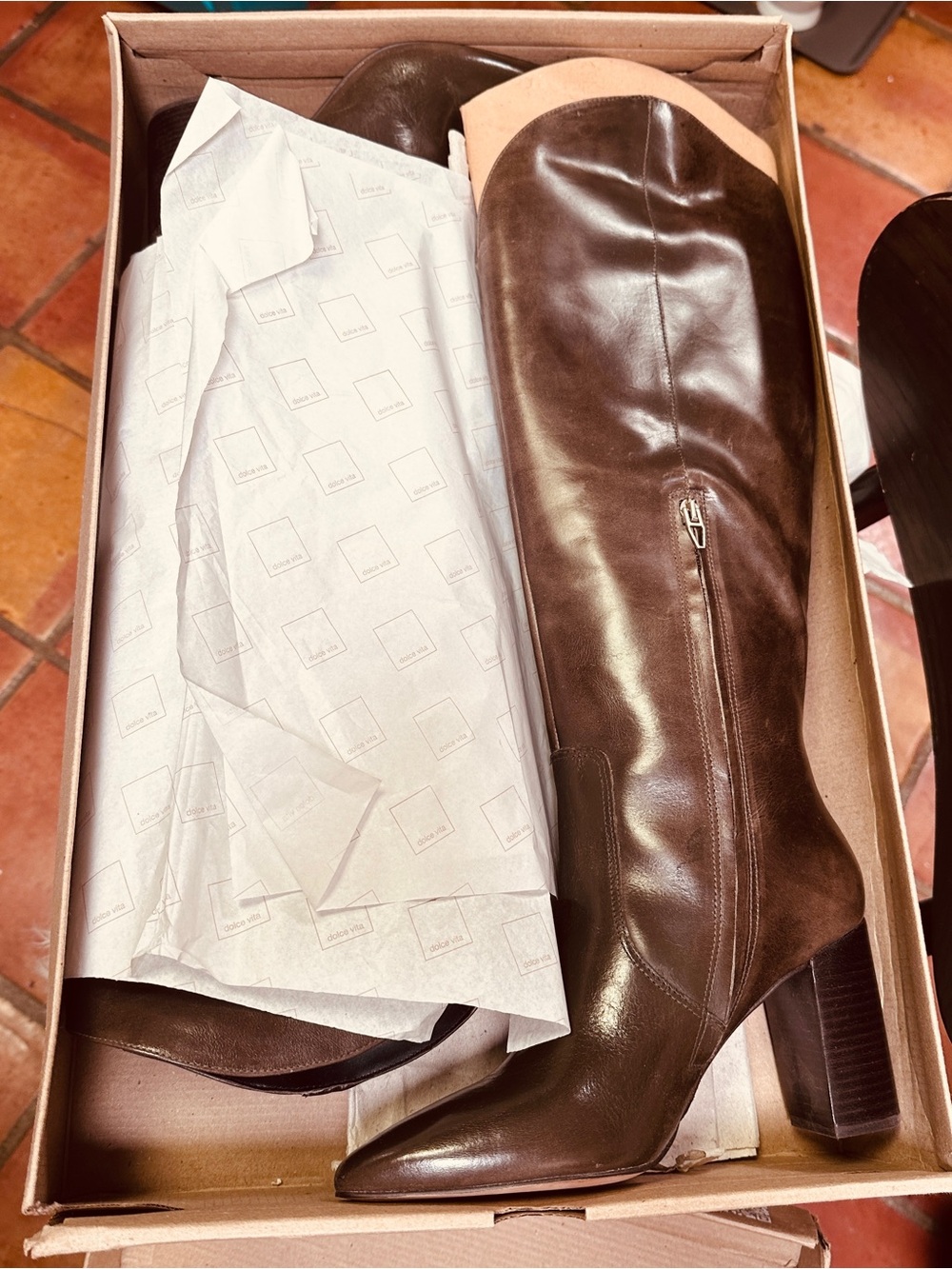NWT Dolce Vita Nedi knee-high boot w block heel. Size 9. Original box
